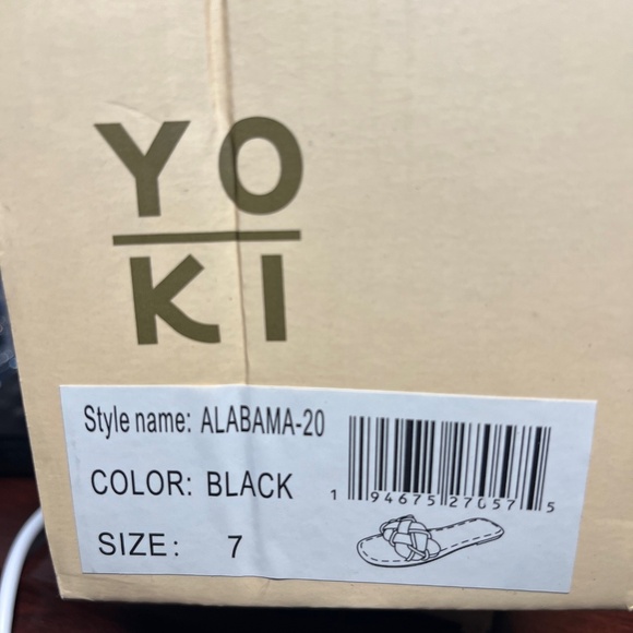 YoKi Alabama Braided Rhinestone Flat Sandals, Size 7, Color Black. NIB - Picture 5 of 5
